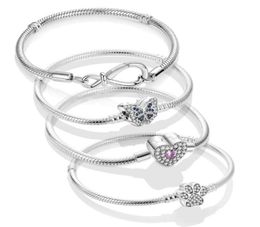925 Sterling Silver Bracelets Original Design Chain Charms Bracelet For Women DIY Jewelry Fit P Beads With Logo Box De2831209