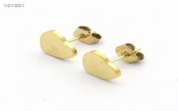 New Style Stainless Steel Fashion 14mm T Ear Stud Jewellery Heart-Shaped Pendant Earrings Love Earrings For Women's Party Wedding Gifts Wholesale6853288