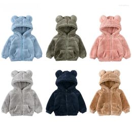 Jackets Children Warm Winter Outwear Hoodies Clothes Toddler Baby Girl Boy Fleece Hoody Jacket Little Kids Zip Up Coat Sweatshirt