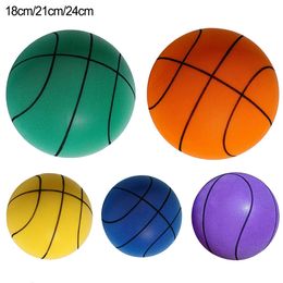 Balls 1pc Diameter 24/22/18cm Silent High Density Foam Sports Ball Indoor Mute Basketball Soft Elastic Ball Children Sports Toy Games 231213