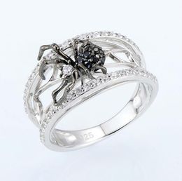 S983 Fashion Jewellery Black Spider Ring Zircon Diamond Rings6358097