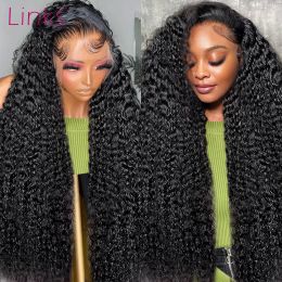 Peruvian Hair Hd Deep Wave Lace Frontal Wig 40 Inch 250% Curly 360 Lace Front Glueless Wigs Ready To Wear Go Synthetic Wig For Women