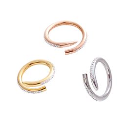 Designer Nail Ring Luxury Car Jewellery Midi love Rings For Women Titanium Steel Alloy Fashion Classic Titanium Steel Gold Silver Rose Colour Size 5-10