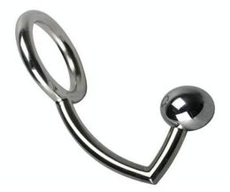 Male Chastity Cock Lock Anal Plugs Cock Lock intruder with ball Male metal Anal hook ring Alternative sex toys347x244Z7367541