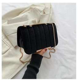 Evening Bags Fashion Trend Velvet Small Square Crossbody For Women2023 Spring Chain Shoulder Messenger Bag Casual Simple Handbags