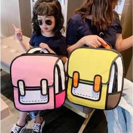 Backpack INS 2D Drawing Cartoon Large Capacity Waterproof School Bag 3D Cute Kawaii Children Kids Student Schoolbag Gifts