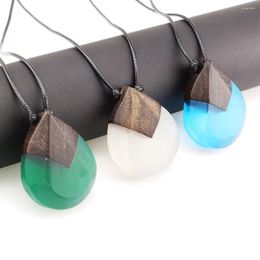 Pendant Necklaces MDNEN 1PCS Fashion Wooden Resin Necklace Handmade Vintage Jewellery Birthday Gifts