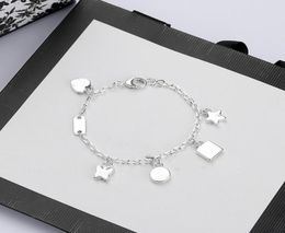 luxury High Quality Chain Silver Plate Bracelet Star Gift Butterfly Bracelet Top Chain Bracelet Fashion Jewelry Supply2050559