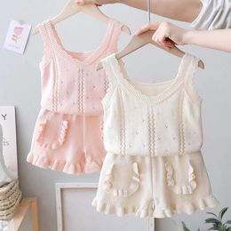 Clothing Sets Girls Summer Outfit Clothes Solid Colour For Vest Short Costumes Toddler Children Tracksuits