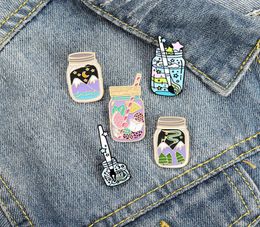 Oil Drop Enamel Cup Ink Bottle Pins Cartoon Fruit Tea Drink Brooches Sky Mountain Star Moon Brooch Unisex Student Ornaments Access8771425