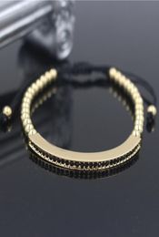 Fashion Gold Color Female Adjustable Bracelets Bangles Anil Arjandas Micro Pave CZ Charm Braiding Macrame Bracelet Jewelry6707224