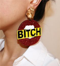 New Red Glitter Lips Dangle Earrings for Women Trendy Jewellery Acrylic Accessories1018768