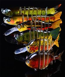 Trolling Dive Musky Crankbaits Set 6sizes 3D Eyes Swing swimming MutilJointed Laser bait VIB Bass lure3194289