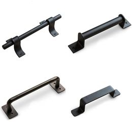 Door Locks Sliding Barn Handle Pull Kit Heavy Duty Large and Flush Set Carbon Steel Vintage Style Gate for Home el 231212