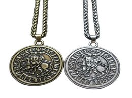 Pendant Necklaces Men Amulet Jewellery Viking Double War Horse Greek Latin Knights Templar Exquisite Commemorative Necklace Shi7962722