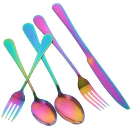 Plates Tableware Kitchen Utensil Kits Spoon Fork Stainless Steel Silverware Household Flatware Party Cutlery Supplies