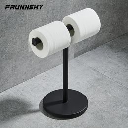 Toilet Paper Holders Stand Roll Paper Holder Stainless Steel Kitchen Vertical Paper Towel Holder Black/Brush Tissue Paper Bathroom Accessories FR1001 231212