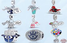 925 Silver Fit Charm 925 Bracelet Balloon Demon Eye Pink Wine Glass charms set Pendant DIY Fine Beads Jewelry4966331