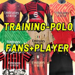 IBRAHIMOVIC 23 24 soccer jerseys AC GIROUD R.LEAO BENNACER Theo ROMAGNOLI FLORENZI TONALI REBIC 2023 2024 football shirt Fans Player version training POLO MILANES