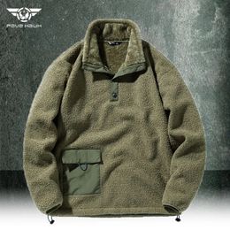 Mens Jackets Lamb Velvet Jacket Plus Thickened Teddy Men Fleece Pullover Winter Warm Tactical Military Coat 231212