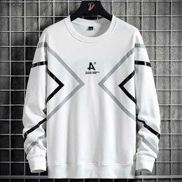 Men's Hoodies Sweatshirts 2023 New Black White Oversized Hoodie Men Streetwear Fashion Striped Pullover Cotton Sweatshirts Plus Size 6XL 7XL 8XLL231212