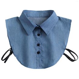 Bow Ties Shirt Fake Collar Doll Denim Pointed Square Round