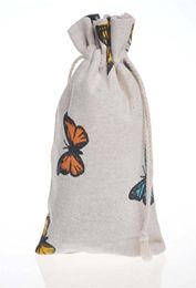 3 Sizes Christmas Gift Wrap Butterfly Burlap Drawstring Bags for Rustic Wedding Party Favours Giveaways Supplies Reusable Linen Ba5716814