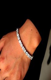 Whole Cut mens Tennis Bracelet Zirconia Triple Lock Hiphop Jewellery Cubic Luxury Crystal CZ Men classic Charm Bracelets gift4757182