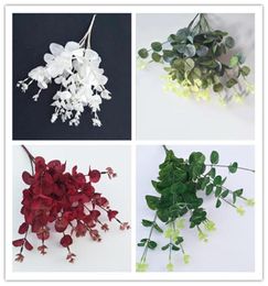 Artificial Eucalyptus Plant Greenery Simulation Flower Eucalyptus Coins Grass Plastic Plants 1811quot for Green Wall Decoration9171615