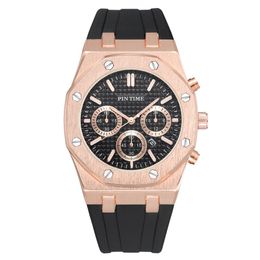PINTIME Silicone Mens Watch Top Brand Luxury Quartz Clock Calendar Military Watch Men Sport Wristwatch Relogio Masculino Relojes263Q