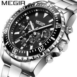 Mei gainer megir Multi-Function Watches Men's Fashion Sports Business Calendar Luminous Watch Quartz Watch 2064229k