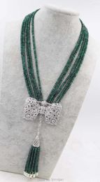 Chains 5rows Green Jade Roundel Freshwater Pearl White Necklace 19inch Wholesale Beads Nature FPPJ Woman 2023