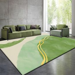 Carpet Nordic fresh green living room crystal velvet carpet floor mat abstract simple bedroom bed rug guest house sofa coffee table 231213