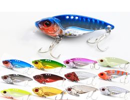 3D Eyes Metal VIB Blade Lure Sinking Vibration Baits Artificial Vibe for Bass Pike Perch Fishing Lures 12 Colors5997103