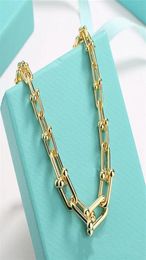 European and American joint titanium steel necklace ins hip hop gold rough chain neck chain punk collarbone chain stacked collar 8257351