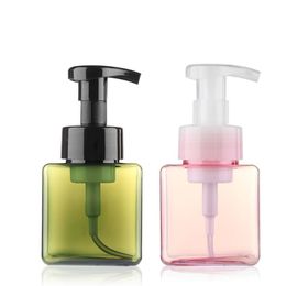 1PC Plastic Clear Liquid Foaming Refillable Bottles Froth Pump Soap Dispenser Shampoo Lotion Bottling With Cap Containers 250ml2551