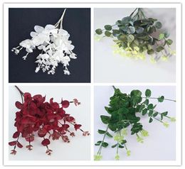 Artificial Eucalyptus Plant Greenery Simulation Flower Eucalyptus Coins Grass Plastic Plants 1811quot for Green Wall Decoration8098102