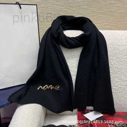 Scarves Designer cashmere knitted scarf for women in autumn and winter, new pearl embroidery for warmth and versatility, bright diamond element letter shawl