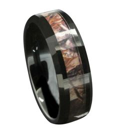 Wedding Rings 6mm8mm Black Tungsten Bands Men039s Red Forest Camouflage Camo Hunting Engagement Size 6132746282