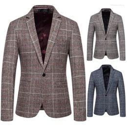 Men's Suits 2023 Autumn And Winter Minimalist Personalised Fashionable Plaid Suit Business Casual Woollen Jacket