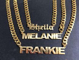 Whip Chain Necklace Old English Ladi stainls steel Necklace customised name necklace21535219649