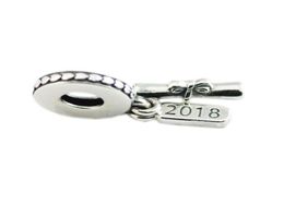 Fits Charms Bracelets 2018 Summer Graduation Scroll Charm beads Original 925 Sterling Silver Charm DIY Jewellery For Women Making5009910