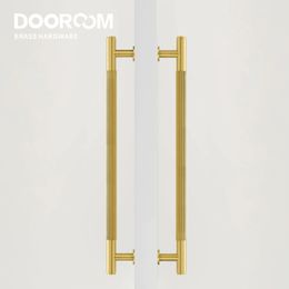 Door Locks Dooroom Brass double single sided linear Striped pull bar Wood gate Glass Shower Room Matt Gold Black handle brass 231212