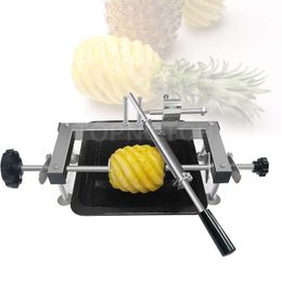 New Hand Crank Peeler Stainless Pineapple Peeling Machine With a Free Pineapple Knife