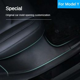 New For Tesla Model Y Rear Door Sill Protective Pad Cover Guards Threshold Bumper Strip Fit Original Car Anti Kick Pads ABS Modely