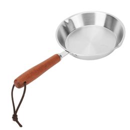 Pans Stainless Steel Frying Pan Non Stick Egg Fry Uniform Heating Long Handle Skillet Kitchen Cookware 231213