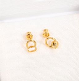 2022 Top quality Charm stud earring in 18k gold plated hollow design for women engagment Jewellery gift have box stamp PS7680190p4613972