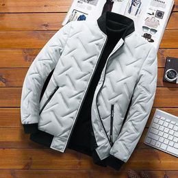 Mens Jackets Bomber Jacket For Men Thicken Cotton Padded Quilted Baseball Warm Coat Street Fashion Plus Size XXXL 231212