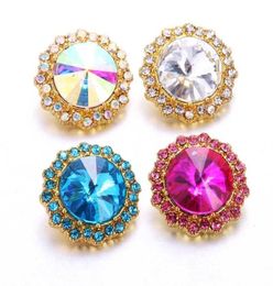 Charm Bracelets 10pcslot Snap Button Jewellery Mixed Crystal Rhinestone Flower 18mm Metal Buttons Fit Leather Snaps Bracelet Bangle3212358