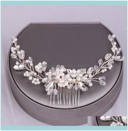 Hair Jewelryforseven Bridal Wedding Aessories Shining Crystal Pearls Flower Leaf Combs Hairpins Clips Headbands Decor Jewelry Drop5388730